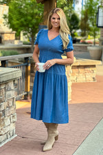 Lorrie Midi Dress : Dark Denim