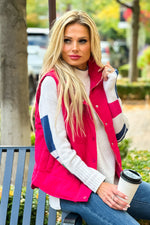 Fireside Feels Textured Vest : Hot Pink