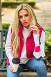 Fireside Feels Textured Vest : Hot Pink