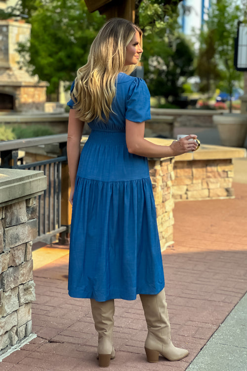 Lorrie Midi Dress : Dark Denim