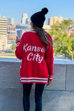 Taylor Varsity Kansas City Cardigan : Red