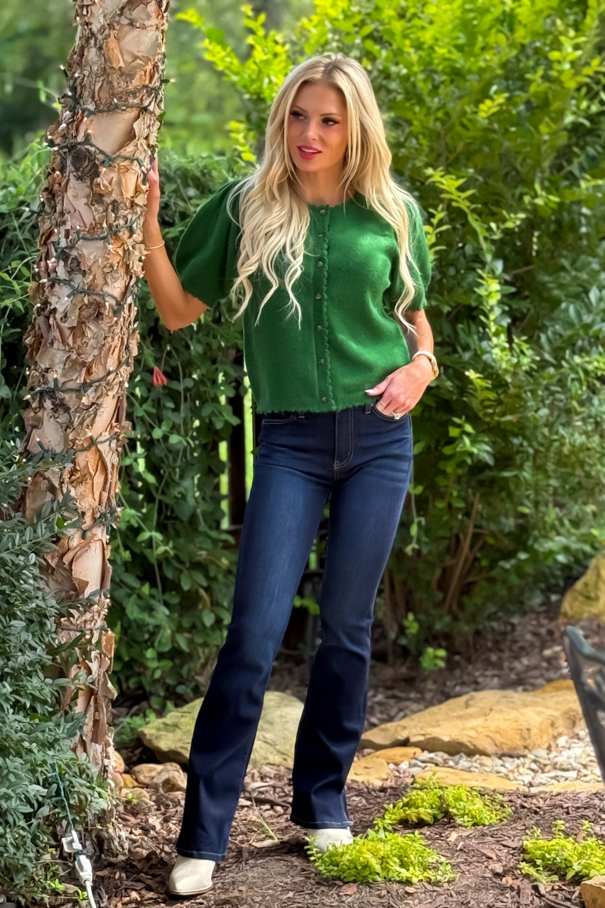 Karri Scallop Edge Button Up Sweater Top : Amazon
