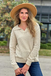 Ebbe Vneck Open Stitch Sweater : Natural