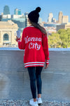 Taylor Varsity Kansas City Cardigan : Red