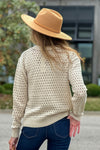 Ebbe Vneck Open Stitch Sweater : Natural