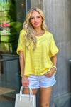 Vonda Textured Loose Fit Top : Banana