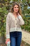 Erryn V Neck Cardigan : Taupe