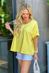 Vonda Textured Loose Fit Top : Banana