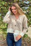 Erryn V Neck Cardigan : Taupe