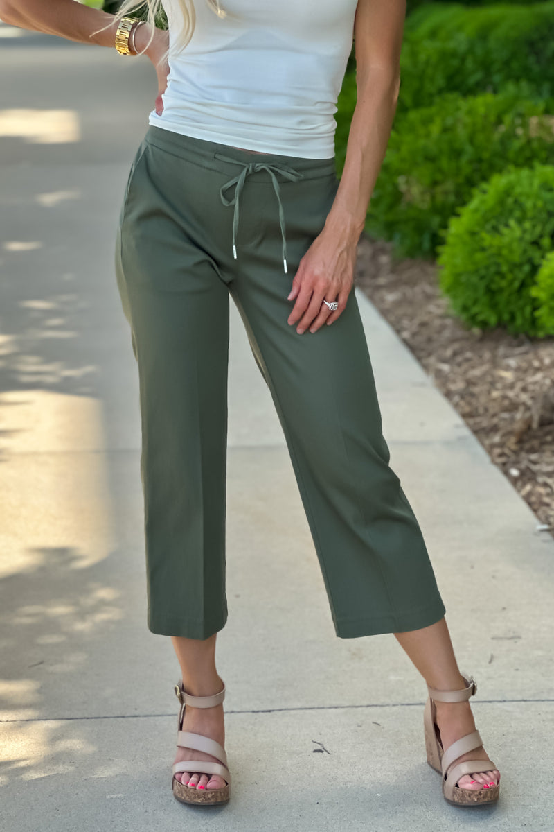 Liverpool Alicia Culotte Pants : Olive