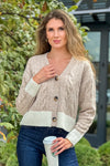 Erryn V Neck Cardigan : Taupe