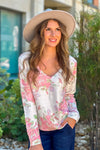 Meadows Soft Floral Print Sweater : Ivory