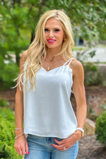 Leila Double Strap Tank Top : White