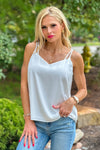 Leila Double Strap Tank Top : White