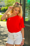 Livia Off the Shoulder Blouse : Red