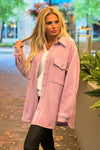 Fine And Dandy Soft Ribbed Shacket : Lilac
