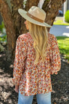 Christi Floral Print Top : Rust