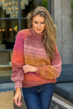 Tribal Bordeaux Mock Neck Sweater : Bordeaux