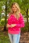 Alaina Tribal Pointelle Sweater : Pink