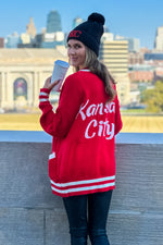 Taylor Varsity Kansas City Cardigan : Red