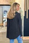 Can't Miss This Washed Ribbed Knit Shacket : Black