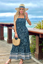 Tribal Drea Lined Sleeveless Dress : Deep Sea