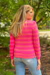 Alaina Tribal Pointelle Sweater : Pink