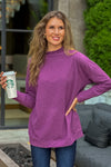 Tribal Annelle Funnel Neck Tunic : Dark Plum