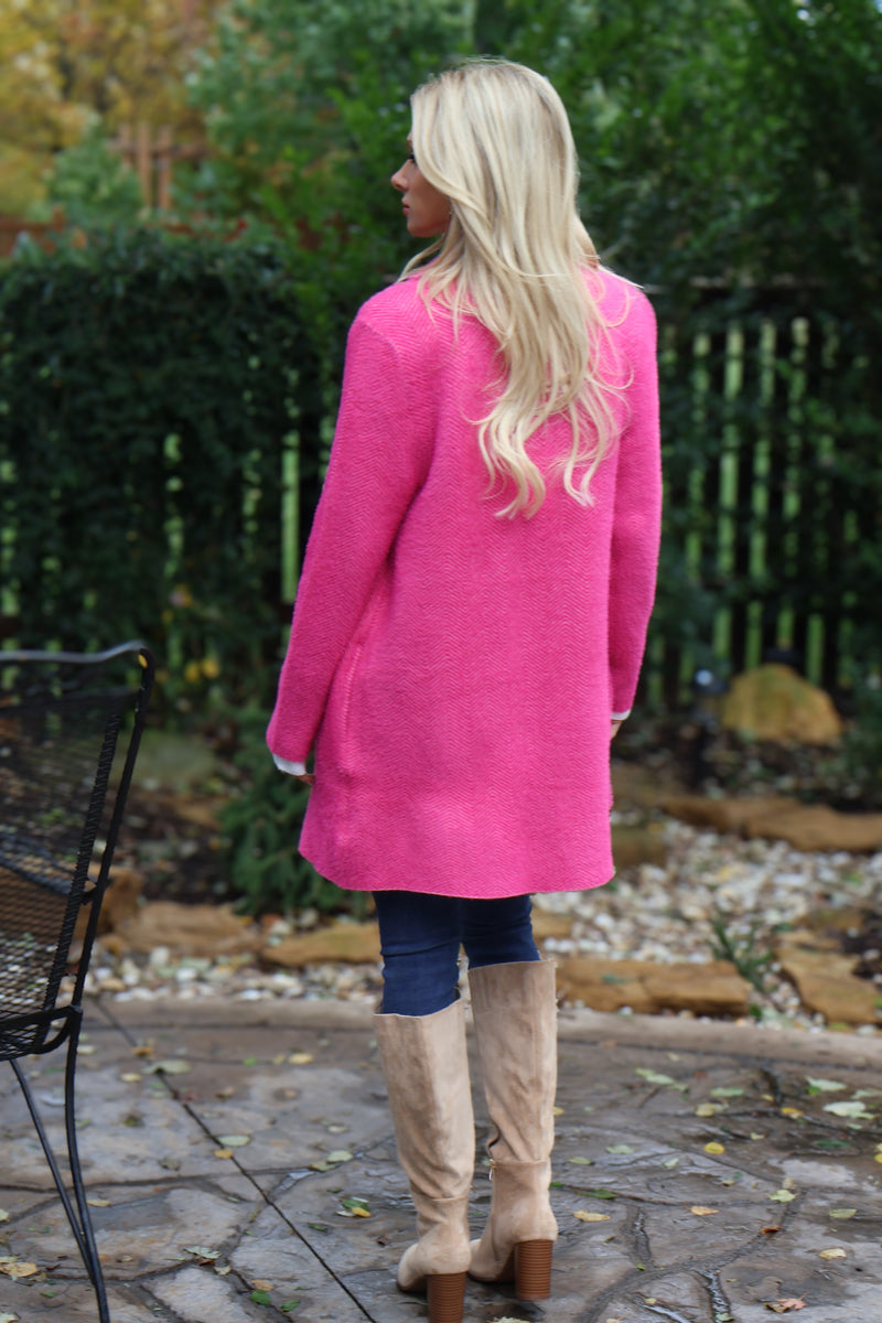 Liverpool Carlene Open Front Sweater Coat : Pink