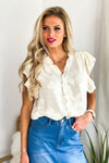 Be Lifted Higher Floral Burnout Blouse : Cream