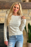 Lora L/S Layered Lace Top : Cream