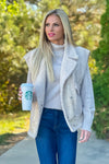 Tribal Lavine Sherpa Vest : Latte