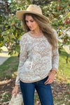 Tribal Isana Scoop Neck Sweater : Cream