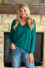 Janice Woven Knit Sweater : Pine Green