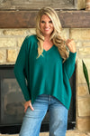 Janice Woven Knit Sweater : Pine Green