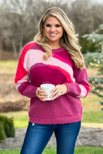Tribal Snow Adventures Color Swirl Sweater : Plum/Pink