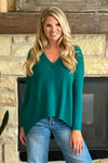 Janice Woven Knit Sweater : Pine Green