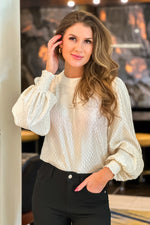 Fondue Event Shimmery Blouse : Ivory