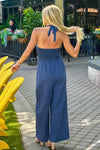 Nelli Smocked Top Jumpsuit : Indigo