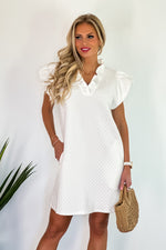 Eleyna Short Sleeve Dress : Off White