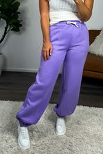 Selah Wide Leg Jogger Pants : Lavender