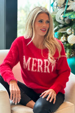 Mistletoe Kisses Merry Sweater : Red