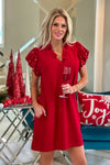 Wine Toast Pearl Dress : Scarlet