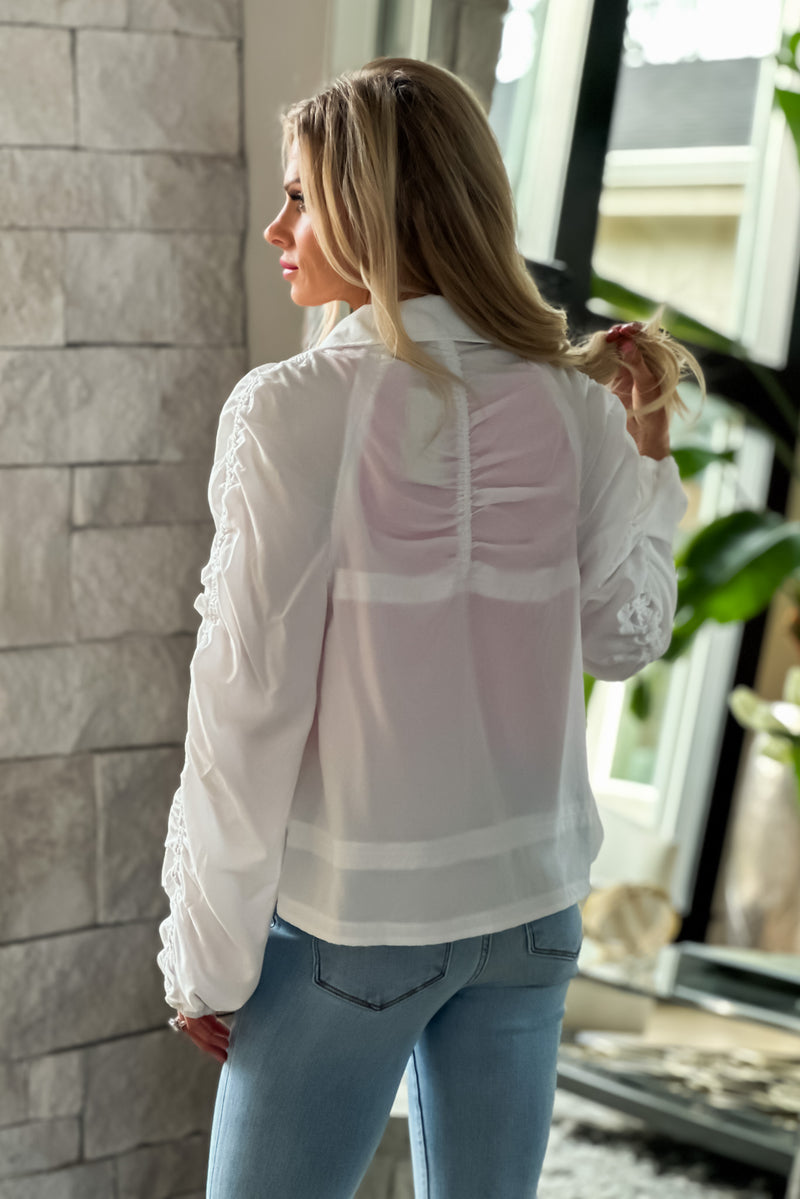 Sail Ready Ruched Sleeve Jacket : Off White