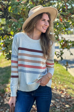 Sandie Striped Crew Neck Sweater