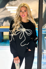 Wrap Me Up Bow Sweater : Black