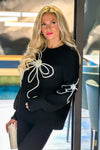 Wrap Me Up Bow Sweater : Black