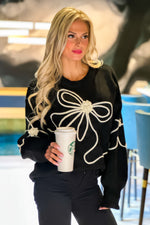 Wrap Me Up Bow Sweater : Black