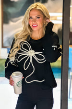 Wrap Me Up Bow Sweater : Black