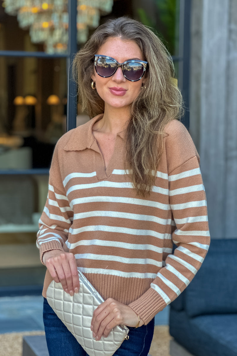 Hilde Relaxed Sweater : Tea/Cream